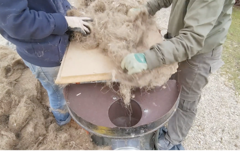Soufflage de laine de chanvre