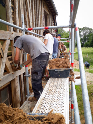 Chantier torchis, Le Perrey ©ARPE Normandie