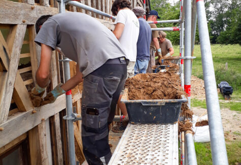 Chantier torchis, Le Perrey ©ARPE Normandie