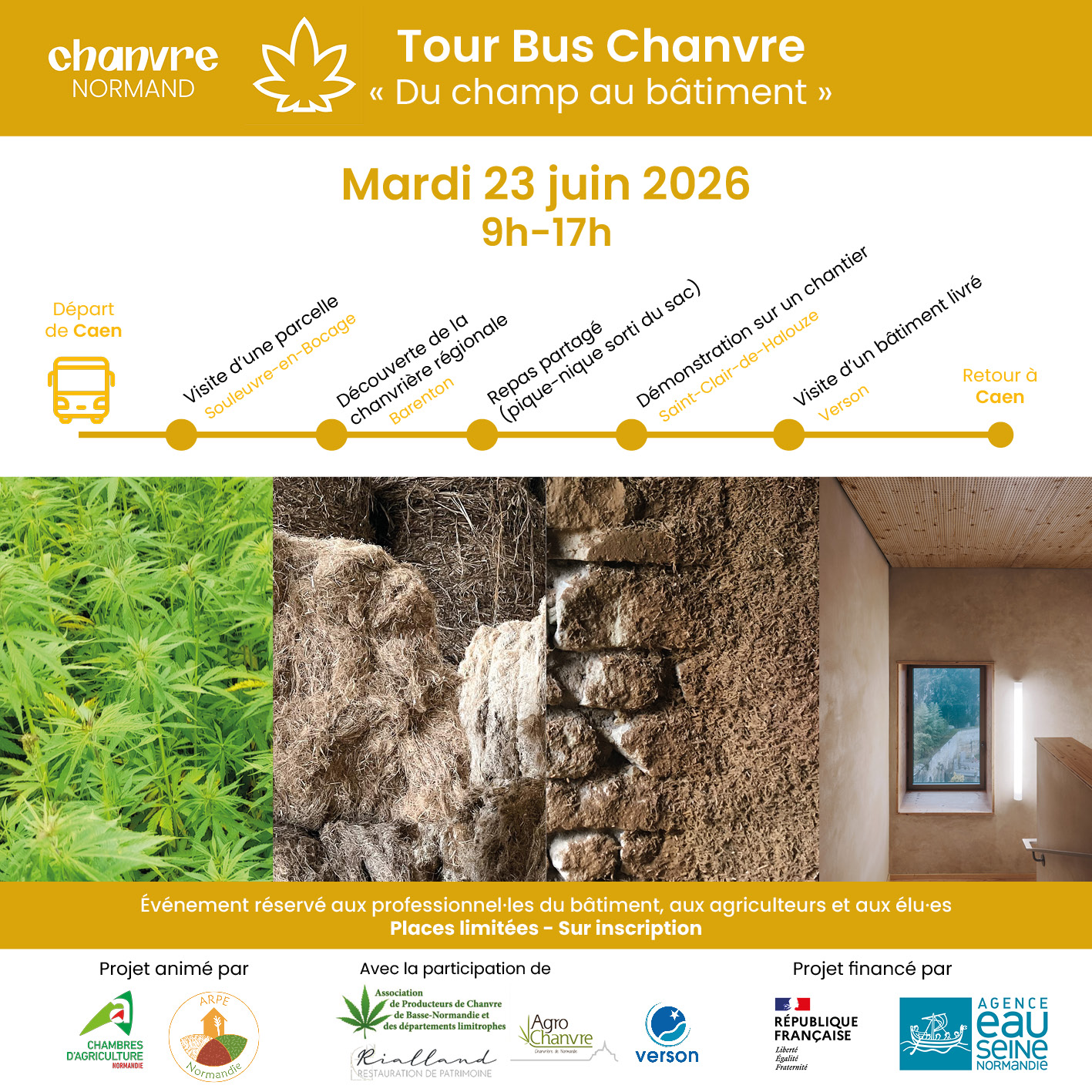Lire la suite à propos de l’article Tour Bus Chanvre 2026 « Du champ au bâtiment »
