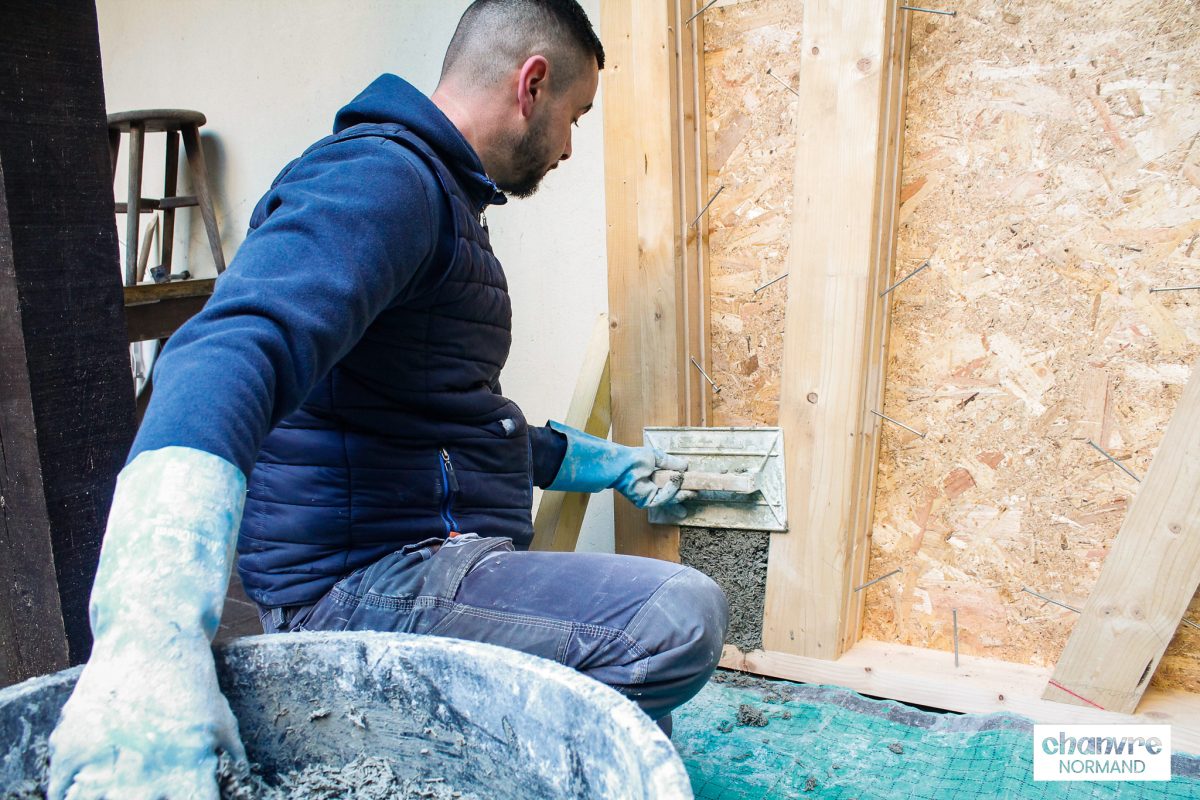 Démonstration chaux-chanvre banché, Rouen ©ARPE Normandie