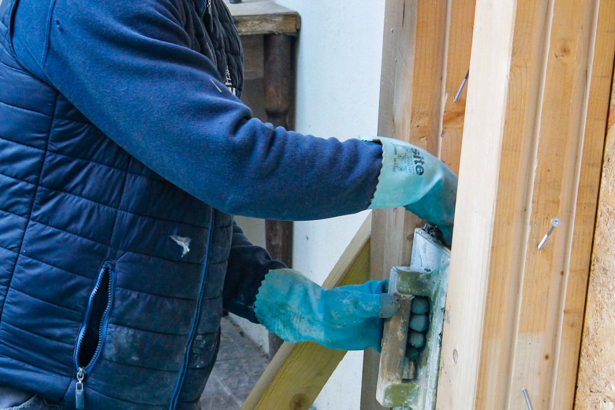 Démonstration chaux-chanvre banché, Rouen ©ARPE Normandie